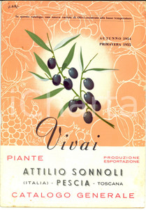 Materiale pubblicitario d’epoca 1959 PESCIA PT Vivai Attilio SONNOLI Catalogo generale piante 36 pp. 2 1