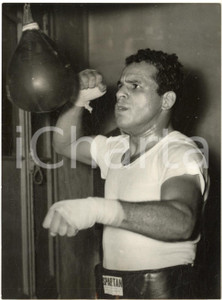 1957 PARIS BOXE Salle Oquinarienne - Ralph DUPAS in allenamento - Foto 12x17 cm