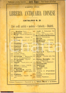 Oggetto da collezione cartaceo 1900 Udine LIBRERIA ANTIQUARIA UDINESE Catalogo libri scelti curiosità dialetti 1