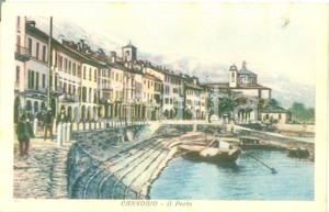 Cartolina originale da collezione 1935 ca CANNOBIO VB Veduta del porto Cartolina ILLUSTRATA FP NV 1