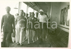 Fotografia d epoca originale 1933 GENOVA Achille STARACE su ponte del piroscafo GIULIO CESARE Fotografia 1