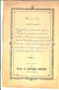 Documento originale, autentico 1888 CASTIGLIONE MANTOVANO Terre baronessa ROTSCHILD pro sorelle FANTINI 1
