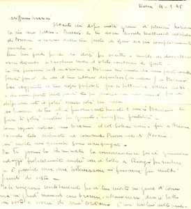 Documento originale, autentico 1945 WW2 RSI ADRIA RO I cacciabombardieri girano sulle nostre teste Lettera 1