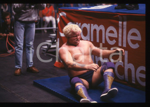 35mm vintage slide* 1987 MILANO WWF HOUSE SHOW Harley RACE - THE KING WRESTLING