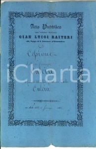 Documento originale, autentico 1862 SAN SALVATORE MONFERRATO Cessione Francesco CALCIA al fratello Carlo 1