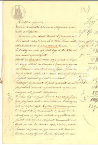 Documento originale, autentico 1899 MARTIGNANA DI PO Anacleto FINARDI cede ai figli affitto del podere GERRE 1