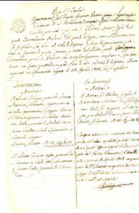 Documento originale, autentico 1809 SAN BENEDETTO DEL TRONTO Beni Emilia e Marina MOLINARI strada Lauretana 1