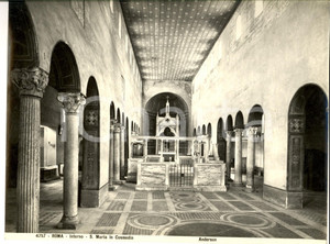Fotografia d epoca originale 1950 ca ROMA SANTA MARIA IN COSMEDIN  Interno Foto ANDERSON 25x19 cm 1