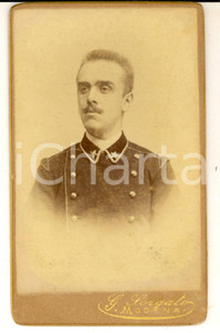 Fotografia d epoca originale 1880 ca BOLOGNA Ritratto giovane ufficiale del REGIO ESERCITO Foto SORGATO 1