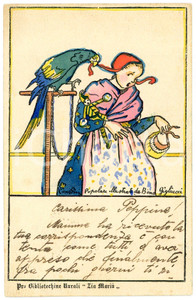 1910 ca BAMBINI Pro Bibliotechine Rurali "Zia MariÃ¹" -  ill. Bona GIGLIUCCI *FP  Cartolina postale d'epoca, viaggiata.CONDIZIONI: GFORMATO: FP     originale e autentica 1