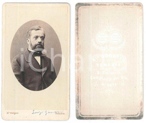 Fotografia d epoca originale 1870 ca MILANO Ritratto di Luigi GANDINI  Foto Antonio SORGATO CDV 1