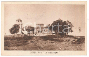 1935 ca AOI ASMARA (ERITREA ITALIANA) La chiesa copta *Cartolina FP VG