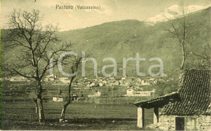 Cartolina originale da collezione 1922 PASTURO LC VALSASSINA Veduta del paese e della vallata Cartolina FP VG 1