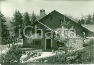 Cartolina originale da collezione 1962 SAUZE D OULX TO Turisti al Rifugio CIAO PAIS Cartolina FG VG 1