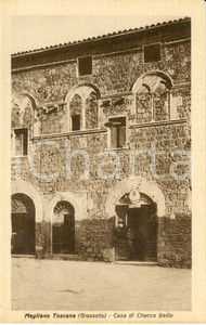 Cartolina originale da collezione 1940 ca MAGLIANO TOSCANA GR Casa di Checco BELLO Cartolina ANIMATA FP NV 1