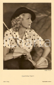 Cartolina originale da collezione 1930 ca CINEMA Camilla HORN Ritratto con frustino da equitazione Cartolina FP NV 1