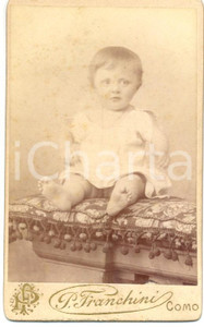 Fotografia d epoca originale 1900 ca COMO Ritratto di bambina in abito bianco Fotografia Paolo FRANCHINI 1