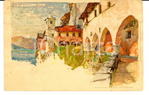 Cartolina originale da collezione 1900 ca SANTA CATERINA DEL SASSO Veduta dell Eremo Ill. Manuel WIELANDT FP NV 1