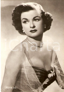 Cartolina originale da collezione 1950 ca CINEMA Actress Joan BENNETT - Myrna LOY Portrait *Cartolina FG NV 1