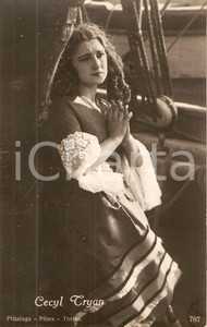 Cartolina originale da collezione 1925 ca CINEMA Attrice Cecyl TRYAN *Cartolina PITTALUGA FILMS - TORINO 1