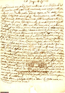 Manoscritto, lettera originale 1832 PRATO Medico ANGELINI accoltella guardie notturne 1