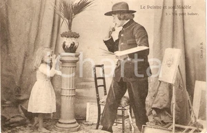 Cartolina originale da collezione 1904 GRASSE F Le peintre et son modèle Carte postale Ernest SOZIO DANNEGGIATA 1