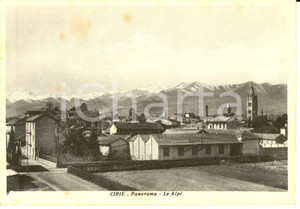 Cartolina originale da collezione 1935 ca CIRIE  TO Scorcio panoramico con ALPI Cartolina FG NV 1
