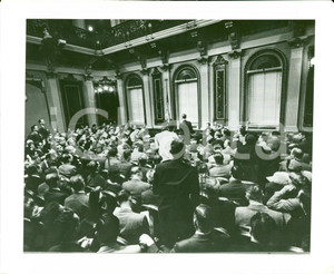 Fotografia d epoca originale 1960 ca WASHINGTON D.C. USA Presidente Dwight EISENHOWER conferenza stampa 1