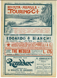 Giornale, rivista storica 1902 TOURING CLUB ITALIANO Convegno automobile TORINO Rivista Anno VIII n°7 1