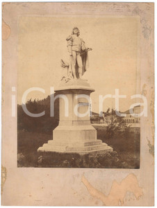 Fotografia d epoca originale 1890 ca CASTELFRANCO VENETO Augusto BENVENUTI  Monumento a Giorgione Foto RARA 1