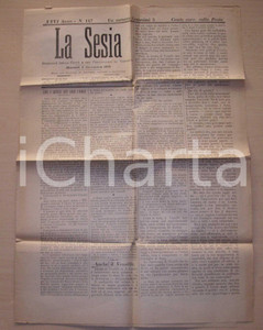 Giornale, rivista storica 1896 LA SESIA Istruzione gratuita è diritto di tutti 1