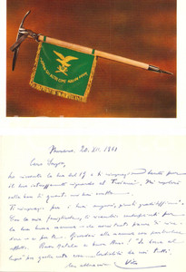 Oggetto da collezione cartaceo 1961 MURANO (VE) Biglietto 5Â° REGGIMENTO ARTIGLIERIA ALPINA PUSTERIA 1