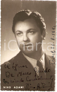 Autografo originale 1950 circa NINO ADAMI Tenore Fotografia seriale AUTOGRAFO FP NV 1