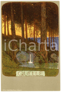 1900 ca ART NOUVEAU GERMANY Artist Ernst LIEBERMANN - Quelle - Postcard  Cartolina postale d'epoca, non viaggiata.CONDIZIONI: G FORMATO: FP    originale e autentica 1
