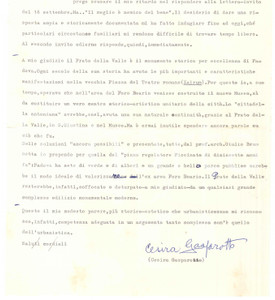 Autografo originale 1969 PADOVA Cesira GASPAROTTO su sistemazione Prato della Valle   AUTOGRAFO 1