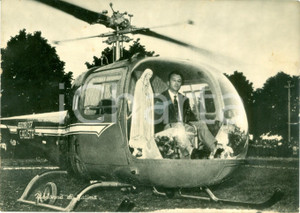 Fotografia d epoca originale 1958 TORINO Madonna di FATIMA a bordo di elicottero AGUSTA  Foto seriale 17x12 1