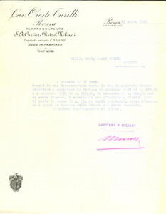 Documento originale, autentico 1929 ROMA Oreste TURILLI rappresentante Cartiere Pietro MILIANI di FABRIANO 1