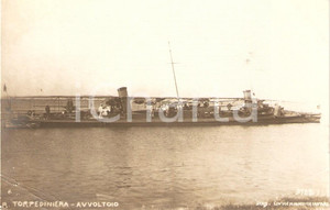 Cartolina originale da collezione 1910 ca CHIAVARI GE MARINA MILITARE Regia torpediniera AVVOLTOIO Cartolina FP 1