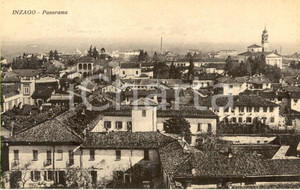 Cartolina originale da collezione 1915 ca INZAGO MI Panorama del paese Cartolina postale FP NV 1