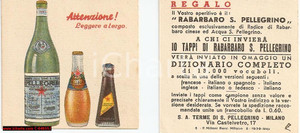 Materiale pubblicitario d’epoca 1939 MILANO Rabarbaro S. PELLEGRINO TERME illustrati Lotto 2 tagliandi 1
