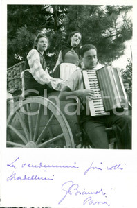 Fotografia d epoca originale 1940 STRADELLA PV Vendemmia sul carro con fisarmonica Fotografia 1