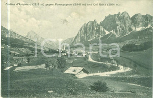 Cartolina originale da collezione 1930 ca CORTINA D AMPEZZO BL Panorama con il POMAGAGNON Cartolina FP NV 1