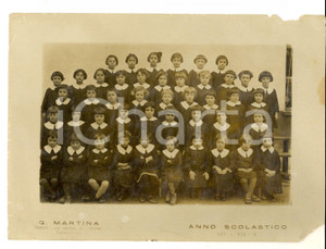 Fotografia d epoca originale 1932 TORINO Classe elementare femminile Foto MARTINA 18x14 cm DANNEGGIATA 1