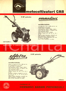 Materiale pubblicitario d’epoca 1955 ca BERGAMO CAB Motocoltivatori Ellecinque, Emmedieci, Effetre *PubblicitÃ  1