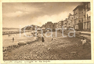 Cartolina originale da collezione 1940 ca POZZUOLI (NA) Scorcio della spiaggia di via NAPOLI *ANIMATA FG NV 1