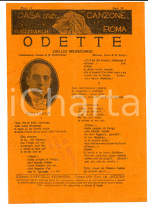 Oggetto da collezione cartaceo 1923 Bixio CHERUBINI Dino RULLI Odette (Idillio messicano) *Spartito DANNEGGIATO 1