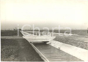 Fotografia d'epoca originale 1935 ca BONIFICA FERRARESE Canale irrigazione ANIMATA 1