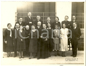 Fotografia d epoca originale 1932 MILANO Istituto ZACCARIA Ritratto del personale docente  Foto 24x18 1