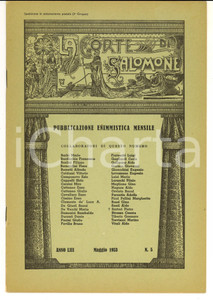 Giornale, rivista storica 1953 LA CORTE DI SALOMONE Pubblicazione enimmistica mensile Anno LIII nÂ°5 1