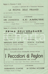 Materiale pubblicitario d’epoca 1959 PETRITOLI Cinema ASTRA Volantino programmazione PECCATORI DI PEYTON PLACE 1